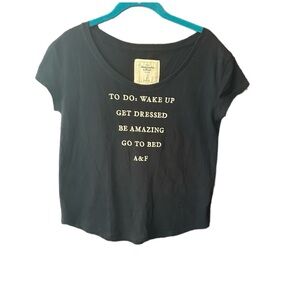 Abercrombie & Fitch Short Sleeve Women’s T-Shirt Black with White Text‎ Small